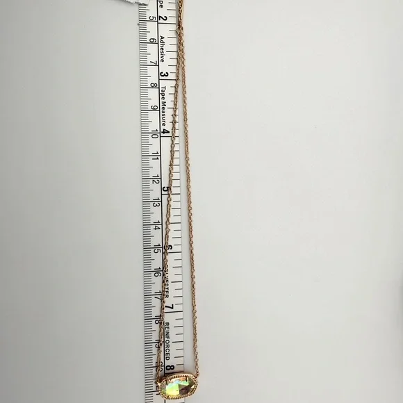 NWT Kendra Scott Gold Chain Necklace with Yellow AB Rhinestone Pendant - Picture 7 of 9